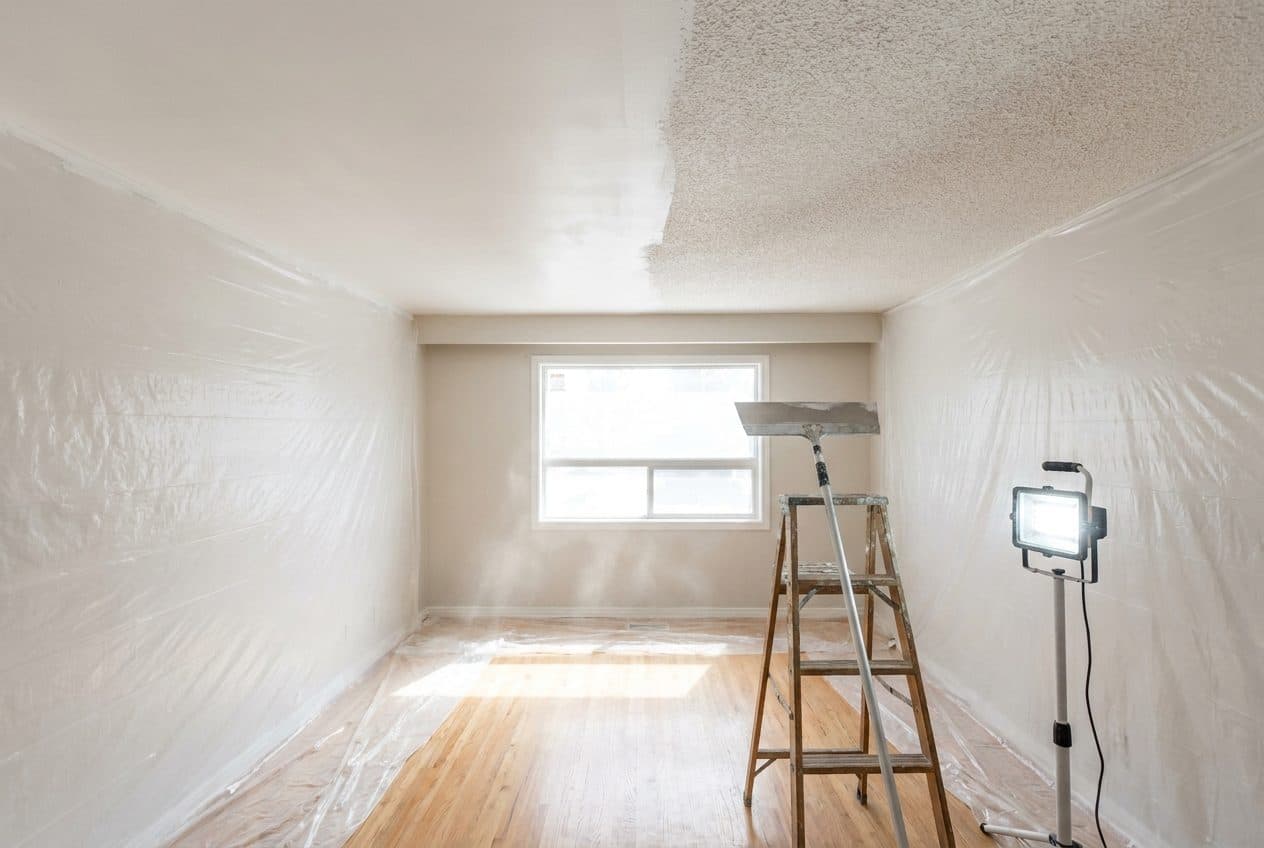 Popcorn Ceiling Removal by a professional painting crew