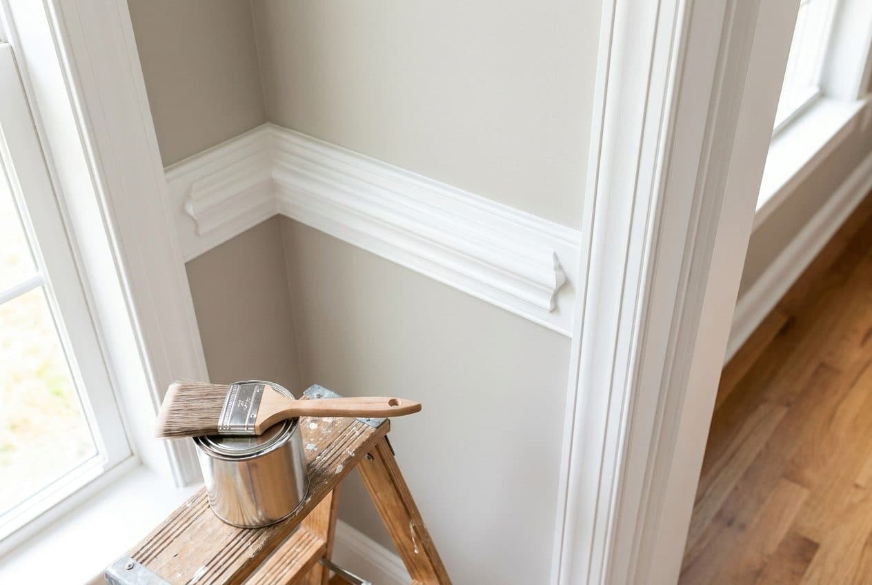 Freshly painted white trim and casing, the kind of detail work older Slaton, TX homes need