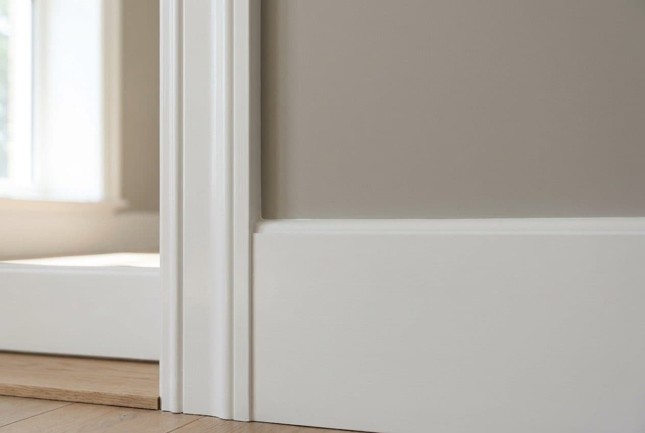Razor-sharp paint line where white trim meets the wall