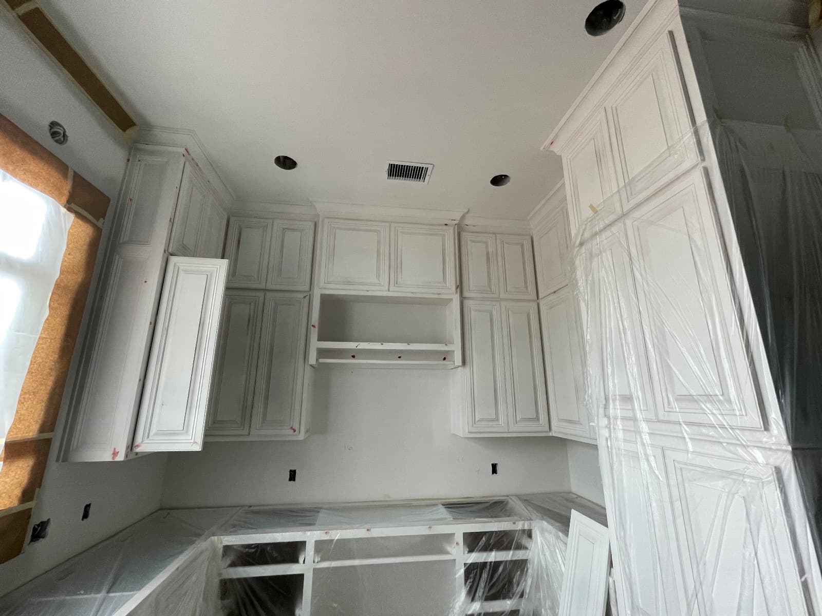 Custom cabinets refinished in Amarillo by Luxeline painters